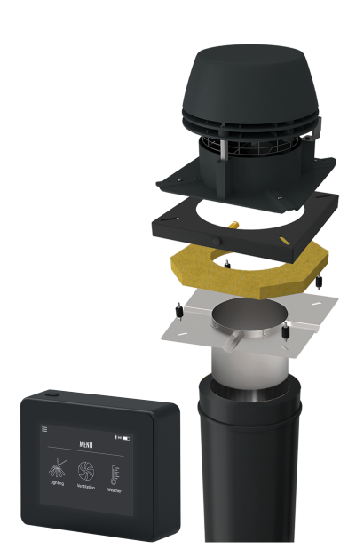 Exodraft Paket 1 Rs 9 - Stängd eldstad stålskorsten