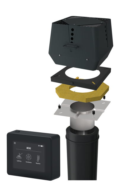 Exodraft Paket 2 Rsv 9 - Stängd eldstad stålskorsten