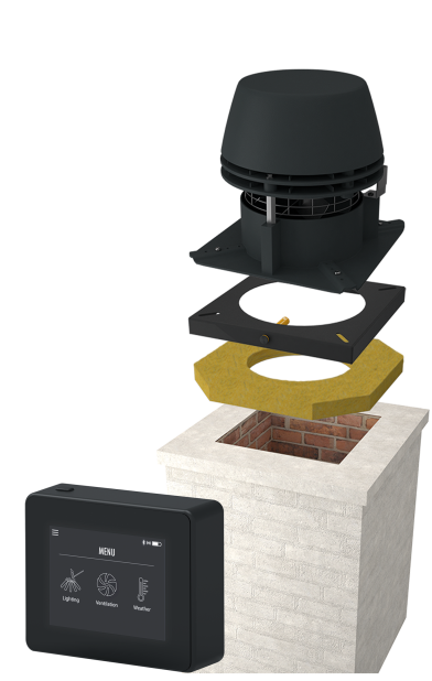 Exodraft Paket 6 Rs 12 - Öppen eldstad murad skorsten